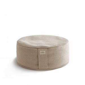 round meditation cushion with organic buckwheat hulls